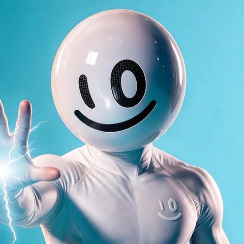 TENMEN, a white character with a smiling round head